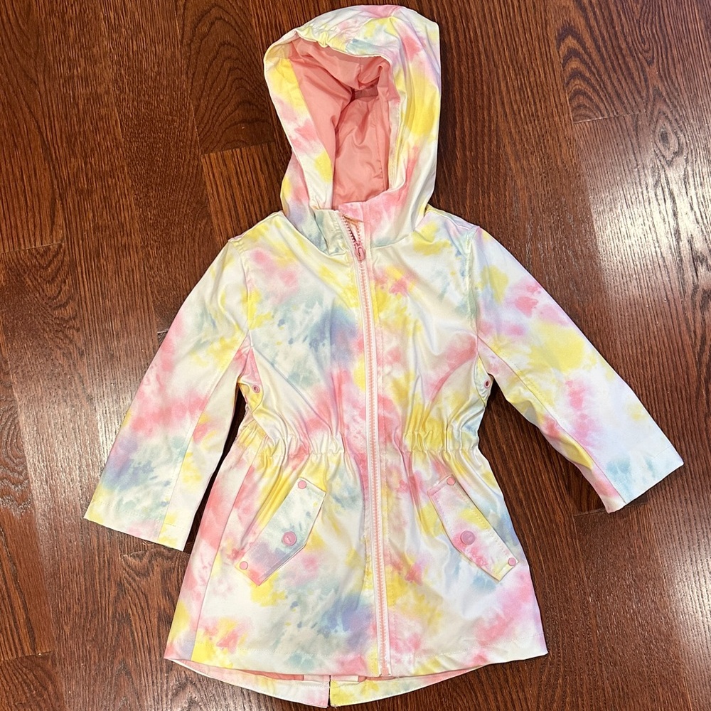 Girl colorful design hooded raincoat size 3t